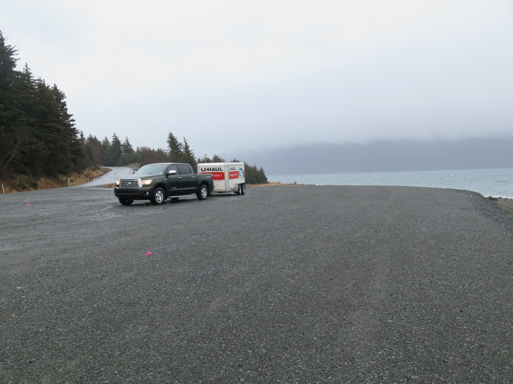 Uhaul and Toyota Tundra in Haines Alaska