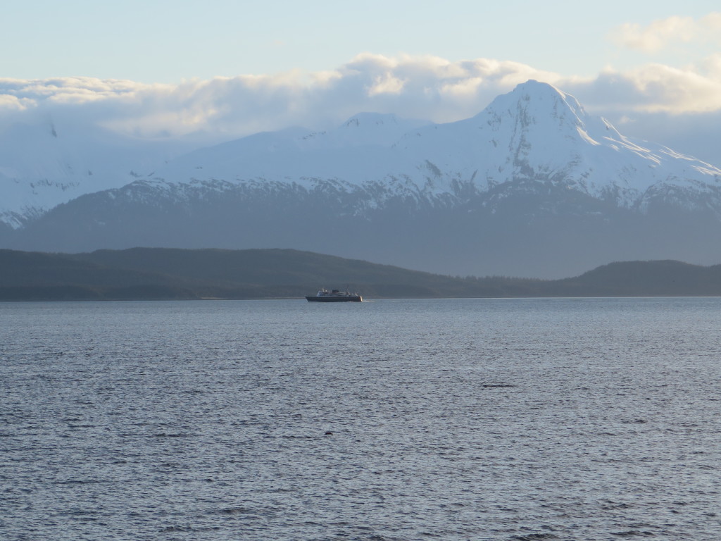 Watching boats go by in Juneau Alaska