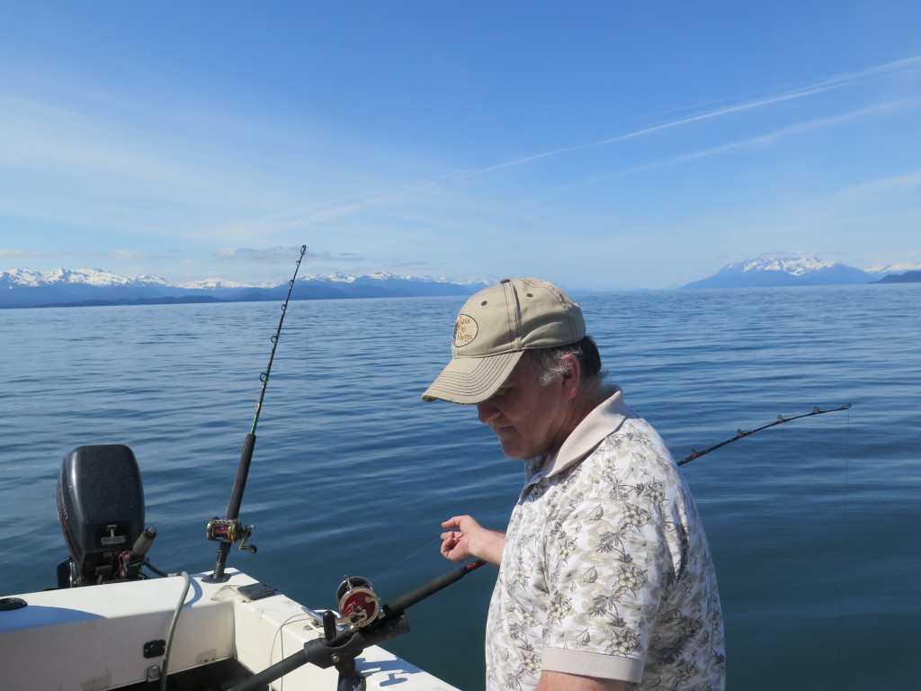 Trolling for salmon in Juneau Alaska