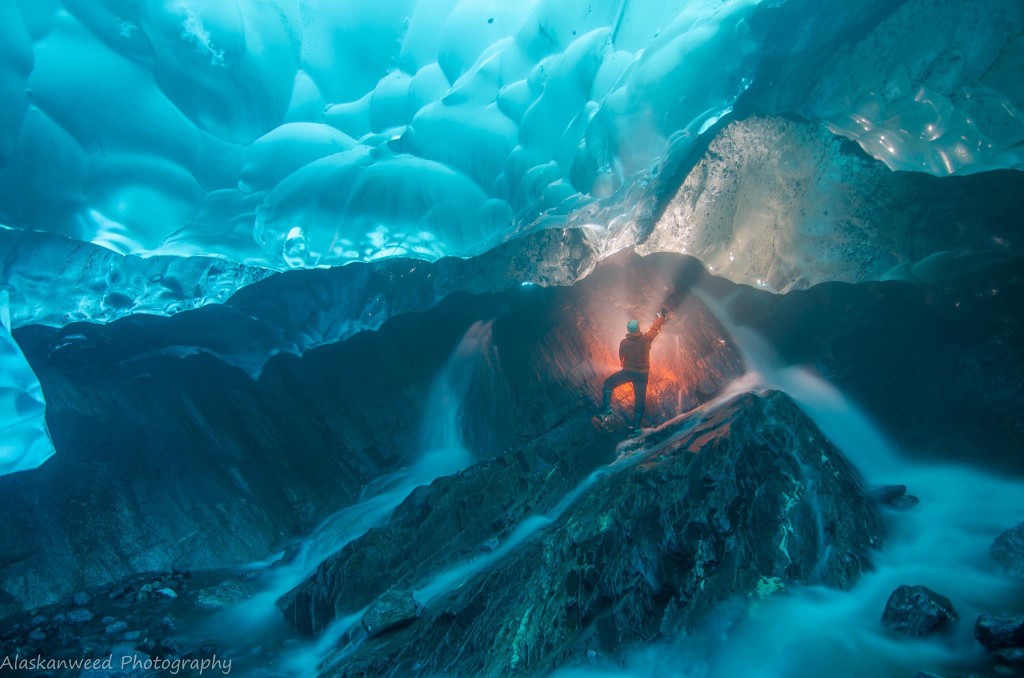 Mendenhall ice caves, photo courtesy of Brian Weed (Alaskanweed Photography). Another reason to join the group, a chance to join them on their glorious adventures!